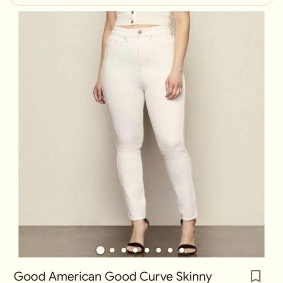 Free top- Good American good curve skinny crop jeans - Picture 4 of 8